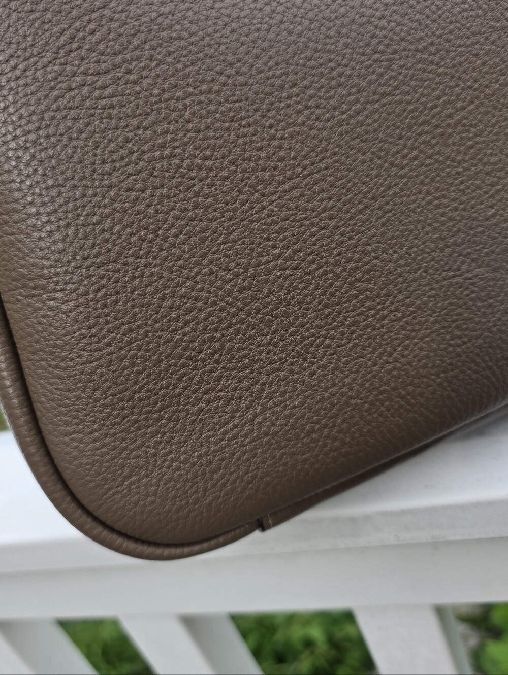 Coach Hadley Pebble Leather Large Shoulder Bag Gold Dark Stone Brown Purse Tote - Picture 8 of 15